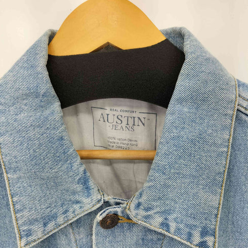 AUSTIN JEANS 香港製 ライトウォッシュ ノースリーブ デニムジャケット メンズ XL