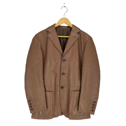 コムサイズム COMME CA ISM pig leather ピッグレザー3Bテーラードジャケット メンズ M