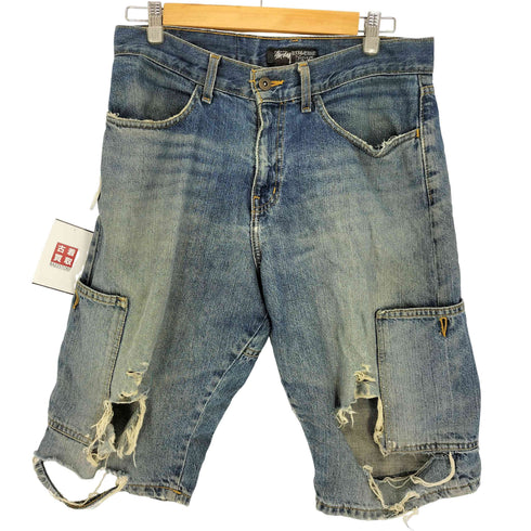 ステューシー Stussy カナダ製 ROUGH&RUGGED DENIM ラフ&ラギッドデニム リメイク ショート デニム パンツ メンズ US:30-31