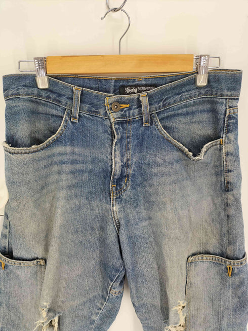 ステューシー Stussy カナダ製 ROUGH&RUGGED DENIM ラフ&ラギッドデニム リメイク ショート デニム パンツ メンズ US:30-31