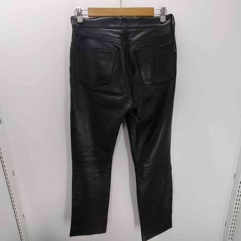 アニエスベーオム Agnes b.homme フランス製 シープレザー 5ポケット ボタンフライ ストレート パンツ メンズ 40
