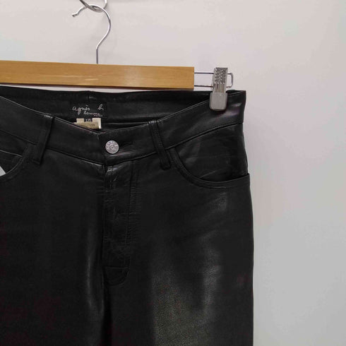 アニエスベーオム Agnes b.homme フランス製 シープレザー 5ポケット ボタンフライ ストレート パンツ メンズ 40