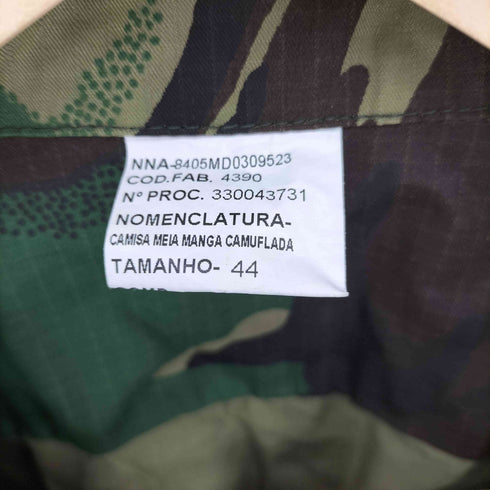 ユーロミリタリー Euro military ポルトガル軍 リップストップ カモ柄 ミリタリーシャツ メンズ EUR:44