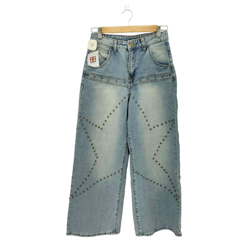 シーイン SHEIN スタースタッズデニムパンツ レディース 26