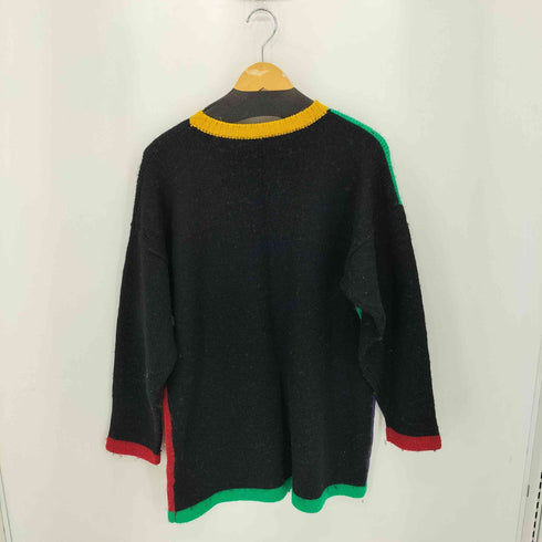 90s 総柄 マルチカラーニット メンズ L