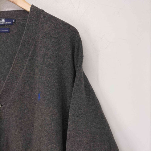 ポロバイラルフローレン Polo by RALPH LAUREN ポニー刺繍 ウールVネックカーディガン メンズ JPN:L