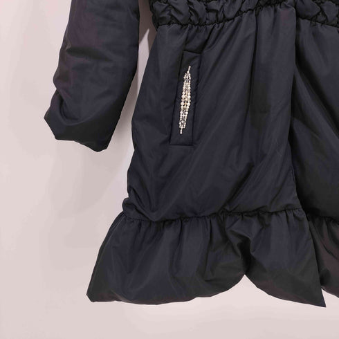 アベニールエトワール Aveniretoile ビジュー Aライン フーデッド ダウンコート レディース JPN:38