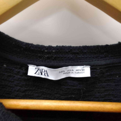 ザラ ZARA JACQUARD ジャガード コットン ポリ ノースリーブ トップス メンズ import:L