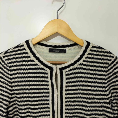 ウィークエンドマックスマーラ Weekend Max Mara ボーダー ノーカラージャケット カーディガン レディース import:S