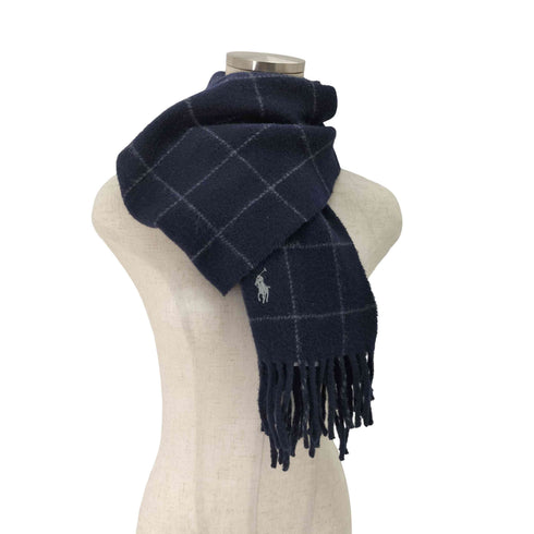 ポロラルフローレン POLO RALPH LAUREN REVERSIBLE WINDOWPANE SCARF ウィンドウペン リバーシブル ウール チェック柄マフラー メンズ