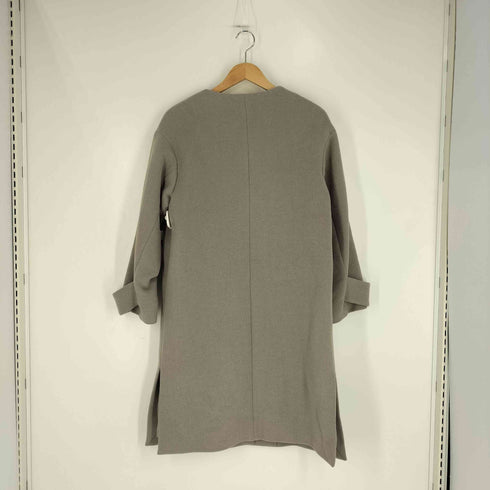 ユナイテッドアローズグリーンレーベルリラクシング UNITED ARROWS green label relaxing アンゴラビーバー スリット ノーカラー コート ロング丈 レディース JPN:36