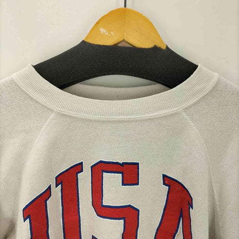 ヘインズ Hanes 80-90S USA製 星条旗 プリント ヘビーウェイト ラグラン スウェット トレーナー メンズ import:L