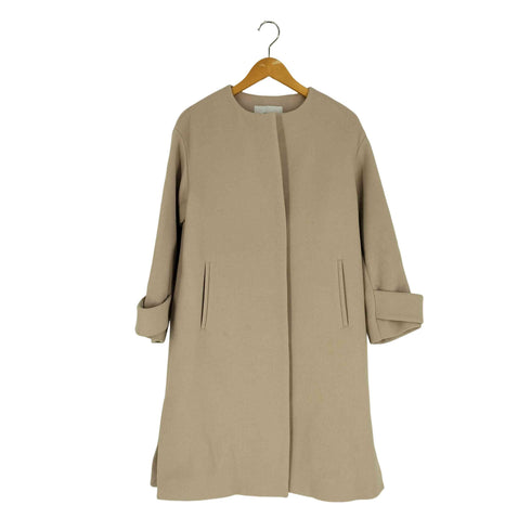 ユナイテッドアローズグリーンレーベルリラクシング UNITED ARROWS green label relaxing アンゴラビーバー スリット ノーカラー コート ロング丈 レディース JPN:36