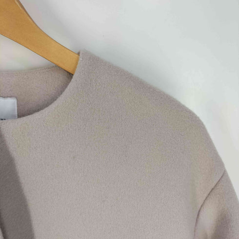 ユナイテッドアローズグリーンレーベルリラクシング UNITED ARROWS green label relaxing アンゴラビーバー スリット ノーカラー コート ロング丈 レディース JPN:36