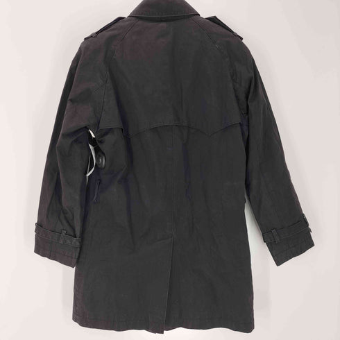 ピーエスポールスミス PS Paul Smith 裏地ストライプ ライナー付き ガンフラップ ブラック バルマカーン ステンカラー コート メンズ import:M