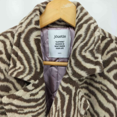 ジュエティ jouetie ゼブラ柄 ロングチェスターコート レディース import:M