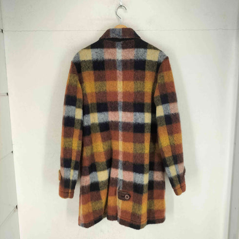 koon MADE IN ITALY チェック柄ウールステンカラーコート import メンズ 50
