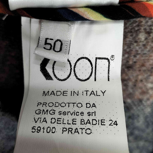 koon MADE IN ITALY チェック柄ウールステンカラーコート import メンズ 50