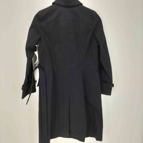 マッキントッシュフィロソフィー MACKINTOSH PHILOSOPHY 裏地ドット 水玉 キルティング ライナー付き ゴム引き ガンフラップ ブラック バルマカーン ステンカラー ロング コート レディース import:M