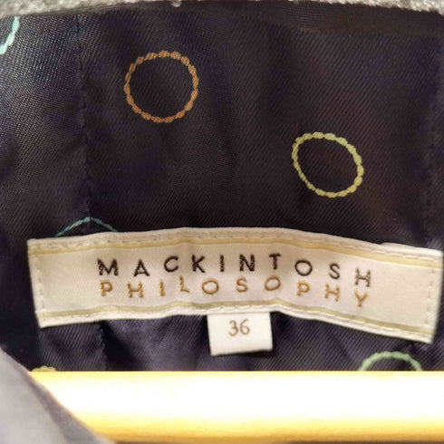 マッキントッシュフィロソフィー MACKINTOSH PHILOSOPHY 裏地ドット 水玉 キルティング ライナー付き ゴム引き ガンフラップ ブラック バルマカーン ステンカラー ロング コート レディース import:M
