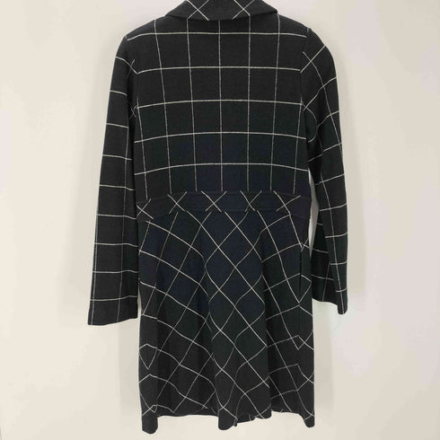 アニエスベー agnes b. PARIS MADE IN FRANCE フランス製 サンライズ期 バイアスチェック 混紡 生地 バルマカーン ステンカラー ロング コート レディース 2