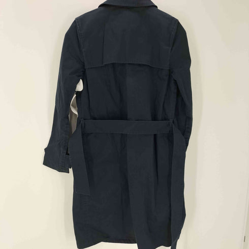 アーペーセー A.P.C. MADE IN ITALY イタリア製 染め生地 コットン ガンフラップ スプリング ブラック バルマカーン ステンカラー ロング コート レディース import:XS