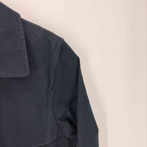 アーペーセー A.P.C. MADE IN ITALY イタリア製 染め生地 コットン ガンフラップ スプリング ブラック バルマカーン ステンカラー ロング コート レディース import:XS