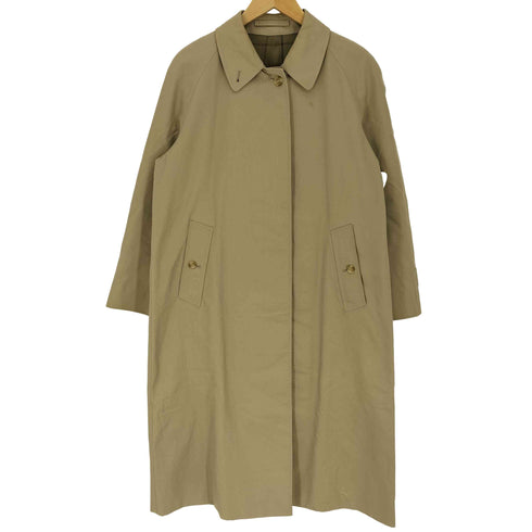 バーバリーズ BURBERRYS 80-90S 英国製 裏地ノバチェック柄 比翼 ステンカラーコート バルカマーンコート レディース