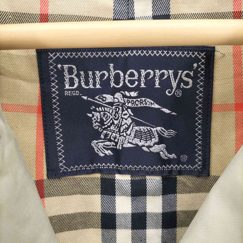 バーバリーズ BURBERRYS 80-90S 裏地ノバチェック柄 比翼 ステンカラーコート バルカマーンコート メンズ