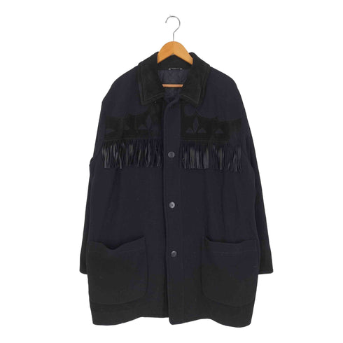 Byblos スウェード切替フリンジ ウールカシミヤジャケット メンズ EUR:52