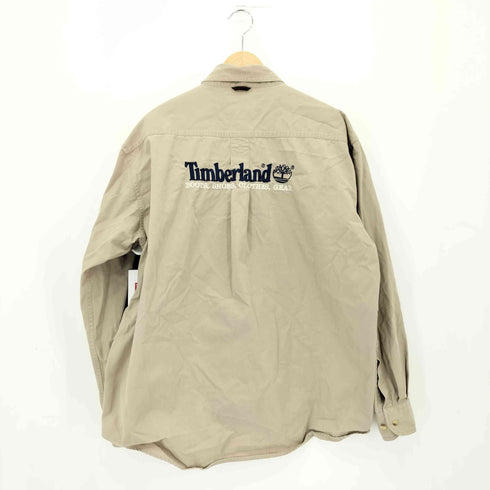 ティンバーランド Timberland 90s 香港製 ロゴ刺繍 ロングスリーブ コットンシャツ メンズ M
