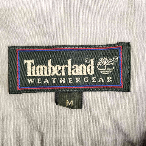 ティンバーランド Timberland 90s 香港製 ロゴ刺繍 ロングスリーブ コットンシャツ メンズ M