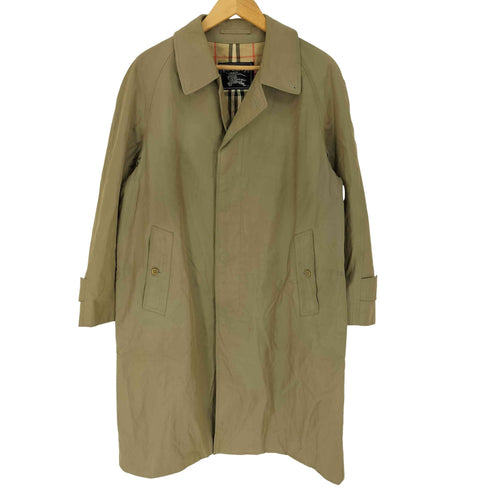 バーバリーズ BURBERRYS 80-90S 裏地ノバチェック柄 比翼 ステンカラーコート バルカマーンコート メンズ