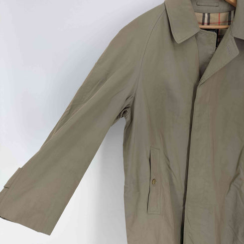 バーバリーズ BURBERRYS 80-90S 裏地ノバチェック柄 比翼 ステンカラーコート バルカマーンコート メンズ