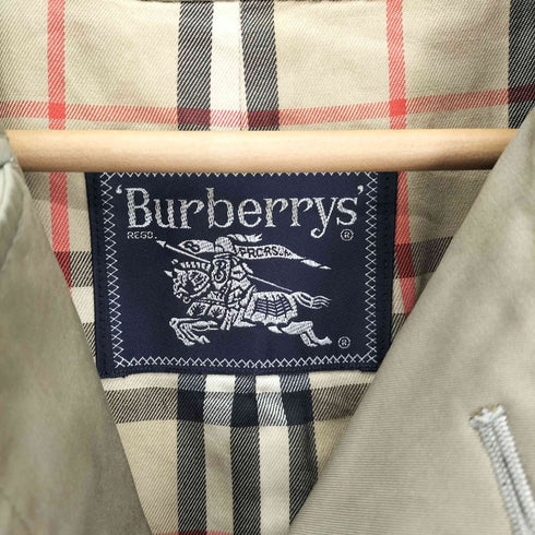 バーバリーズ BURBERRYS 80-90S 裏地ノバチェック柄 比翼 ステンカラーコート バルカマーンコート メンズ