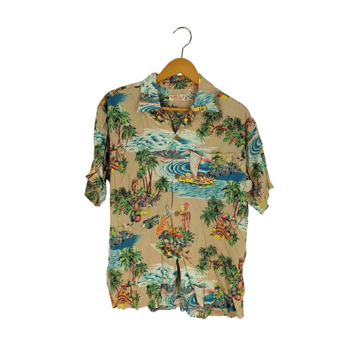 サンサーフ SUN SURF アロハシャツ S/S RAYON HAWAIIAN SHIRT ISLAND CHRONICLE メンズ JPN:L