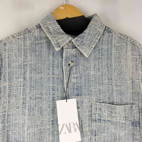 ザラ ZARA ジャカード織りリラックスフィットシャツ メンズ US M
