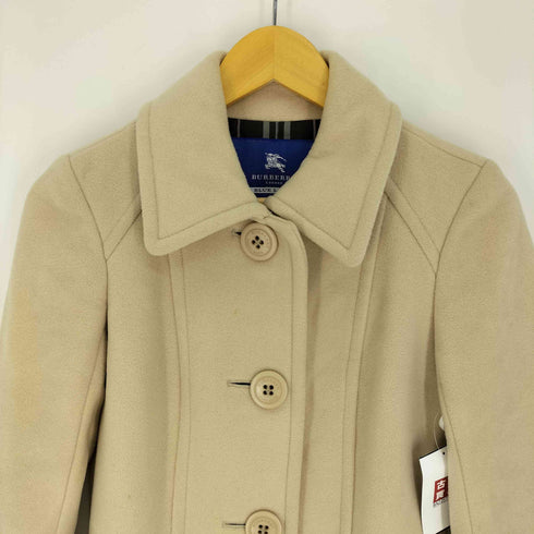 バーバリーブルーレーベル BURBERRY BLUE LABEL 裏地ノバチェック Aライン ナイロン混ウールコート レディース EUR:38