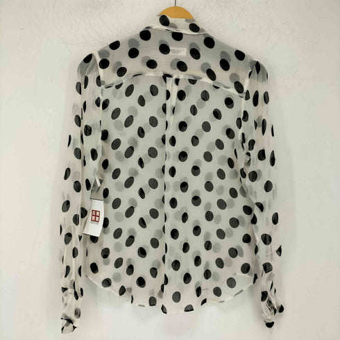 ローブドシャンブルコムデギャルソン robe de chambre COMME des GARCONS ドット パッチポケット ボタンダウン シアーシャツ レディース