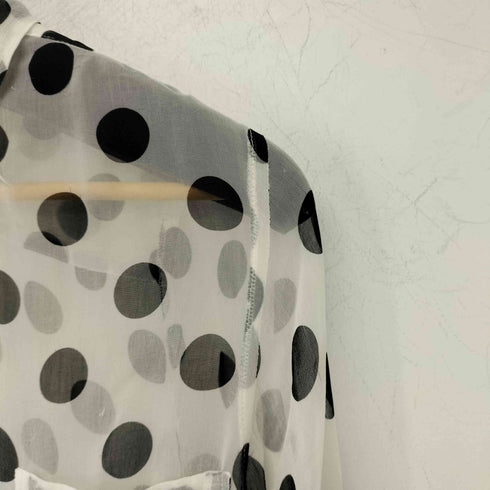 ローブドシャンブルコムデギャルソン robe de chambre COMME des GARCONS ドット パッチポケット ボタンダウン シアーシャツ レディース