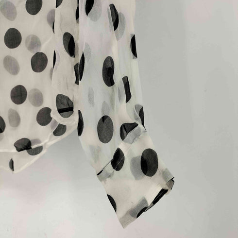 ローブドシャンブルコムデギャルソン robe de chambre COMME des GARCONS ドット パッチポケット ボタンダウン シアーシャツ レディース
