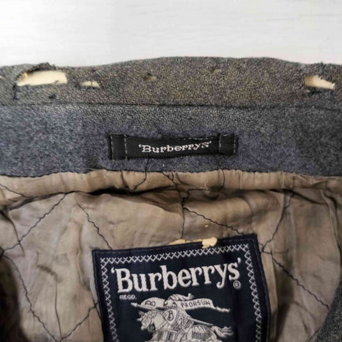 バーバリーズ BURBERRYS 80-90S スペイン製 裏地ノバチェック ポリ混ウール 比翼 ステンカラーコート バルカマーンコート メンズ