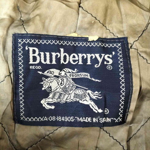 バーバリーズ BURBERRYS 80-90S スペイン製 裏地ノバチェック ポリ混ウール 比翼 ステンカラーコート バルカマーンコート メンズ