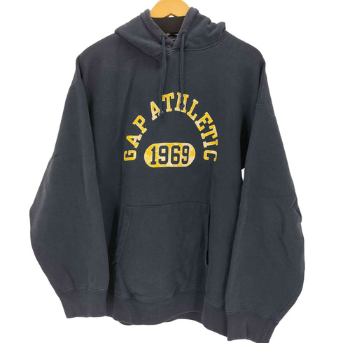 ギャップ Gap 00S OLD 韓国製 紺タグ カレッジロゴプリントパーカー メンズ import:L