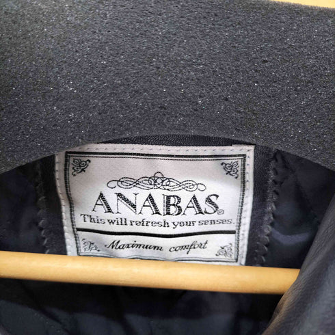ANABAS A-2 羊革 ラムレザー 比翼ジップ レザー ジャケット 裏地キルティング メンズ L