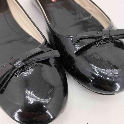プラダ PRADA PRADA SPORT リボン エナメル バレエシューズ レディース 36