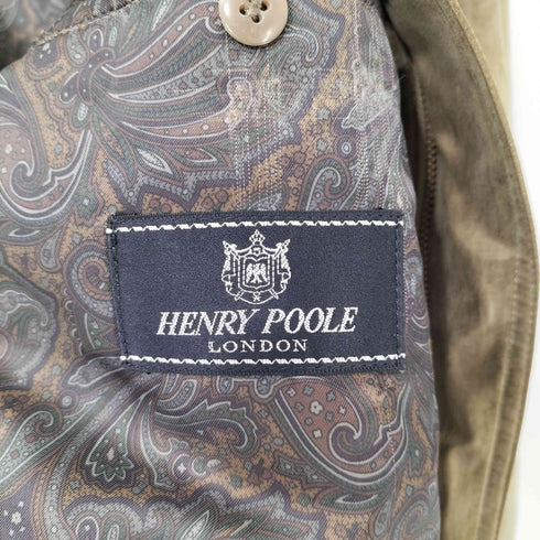 HENRY POOLE コットン シルク混 比翼 裏地ペイズリー 中綿 ブルゾン メンズ JPN:M