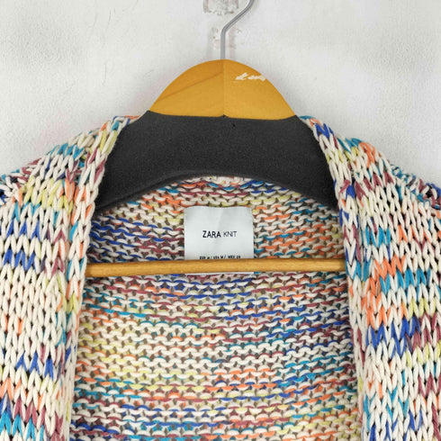 ザラ ZARA マルチカラー ボタンレス カーディガン レディース