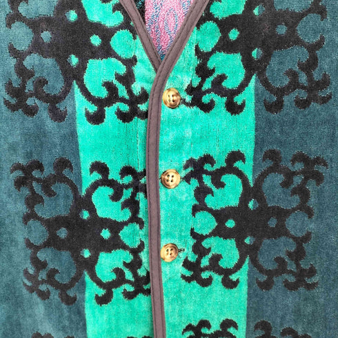 横浜ナナ YOKOHAMA NANA 2WAY 総柄 B蝶 パピヨン タオル地 ノースリーブ ワンピース レディース