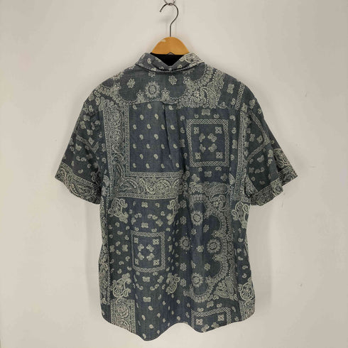 ラルフローレン RALPH LAUREN indigo ペイズリー柄比翼S/S ポロシャツ メンズ import:XL
